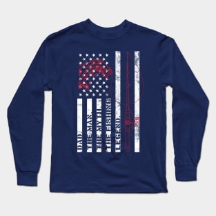 Fishing T-shirt USA Fishing Flag Gift For Fisherman Fisher Tee Shirt Cool Fishing Shirts, fathers day gift ideas Long Sleeve T-Shirt